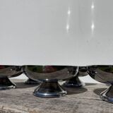 6 coupelles inox métal argenté 1970
