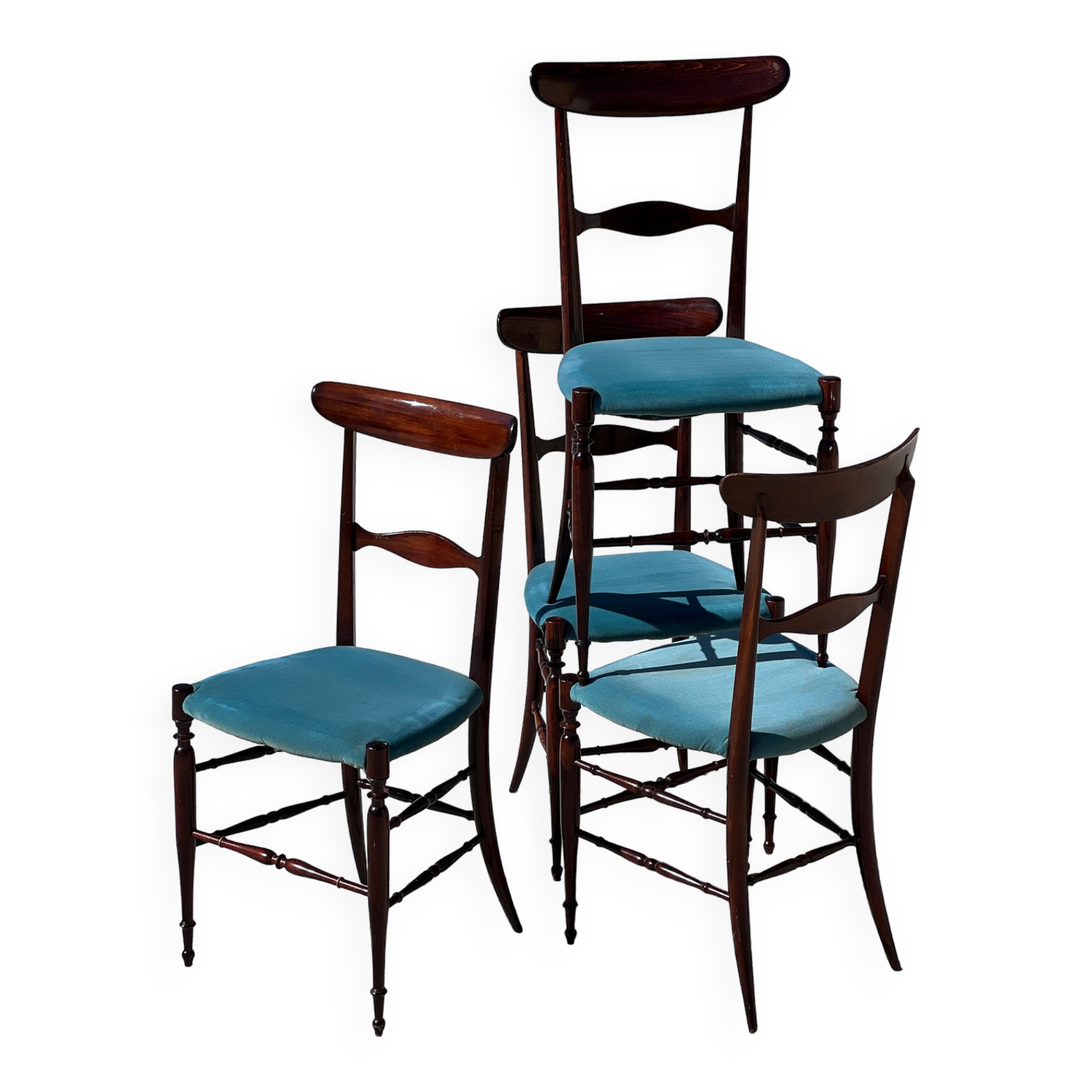 Set of 4 Campanino Chiavari chairs for Fratelli Levaggi 1950