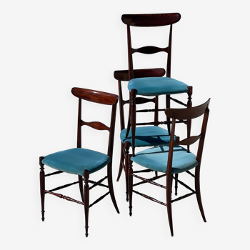 Set of 4 Campanino Chiavari chairs for Fratelli Levaggi 1950