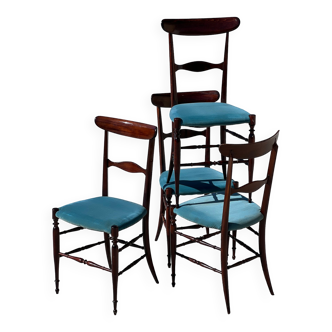 Set of 4 Campanino Chiavari chairs for Fratelli Levaggi 1950