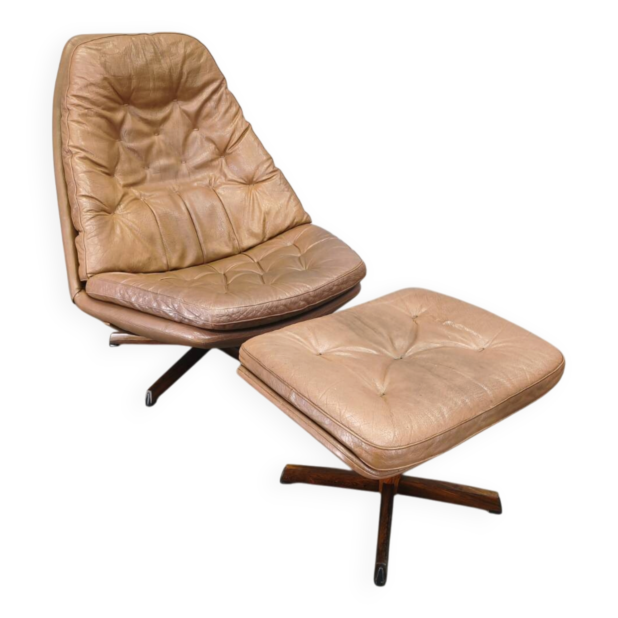 MS68 Lounge Chair and Ottoman by Madsen & Schubell, 1960s