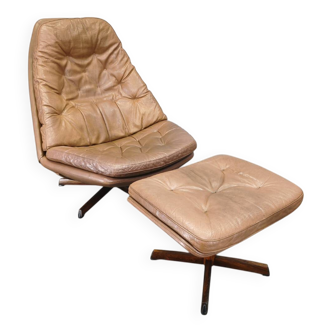 MS68 Lounge Chair and Ottoman by Madsen & Schubell, 1960s