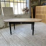 Oval pine farm table with 2m extensions