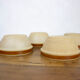Set of 4 bowls in Gien sandstone - France