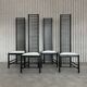 Set of 4 Postmodern Steel Dining Chairs – Sculptural High-Back Design, c. 1980s