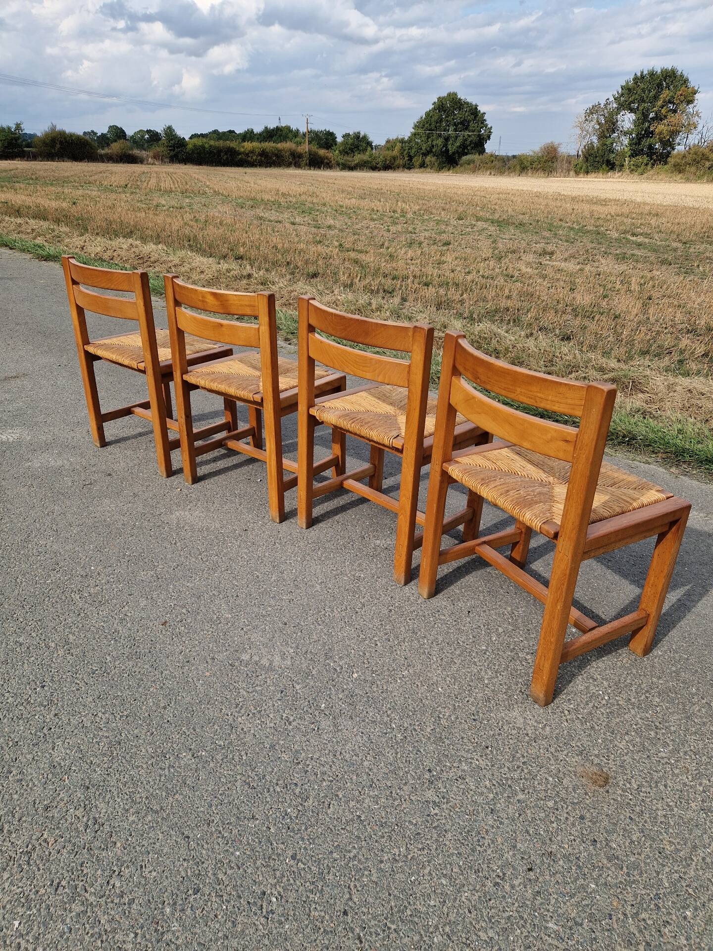 Set of 4 elm chairs from the Regain house.