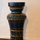 Vase balustre bleu nuit et ocre