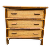 Rattan chest of drawers with 3 drawers