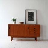 Scandinavian teak sideboard with sliding doors, 1960s