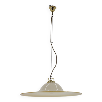 Lampe à suspension en verre italienne des années 1960
