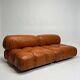 Camaleonda Lounge Sofa in Cognac Leather by Mario Bellini for B&B Italia, 1973, Set of 4