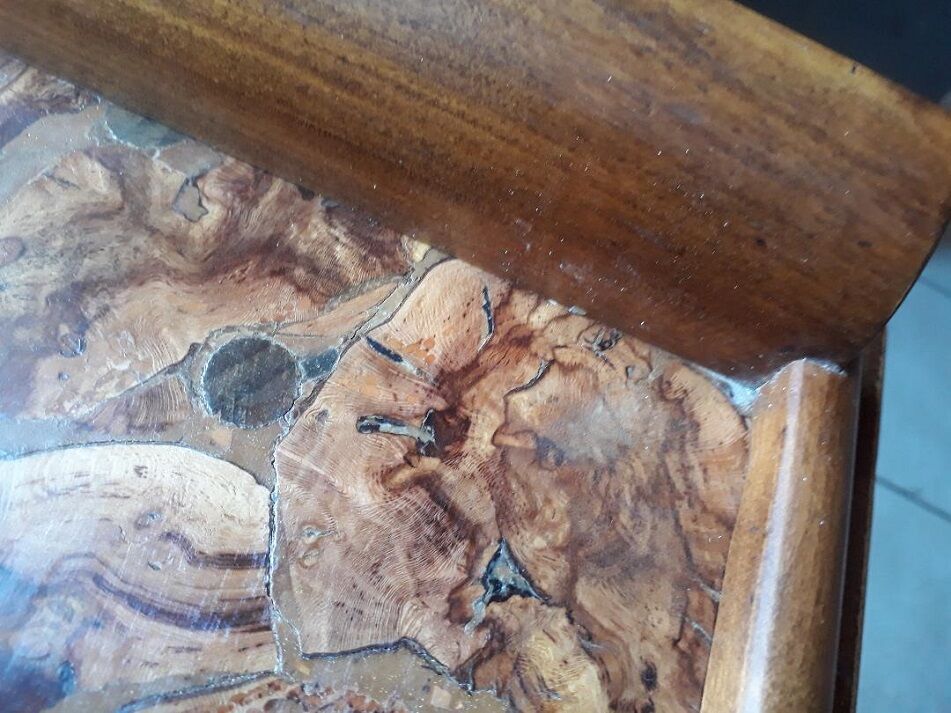 Wood marquetry serving tray