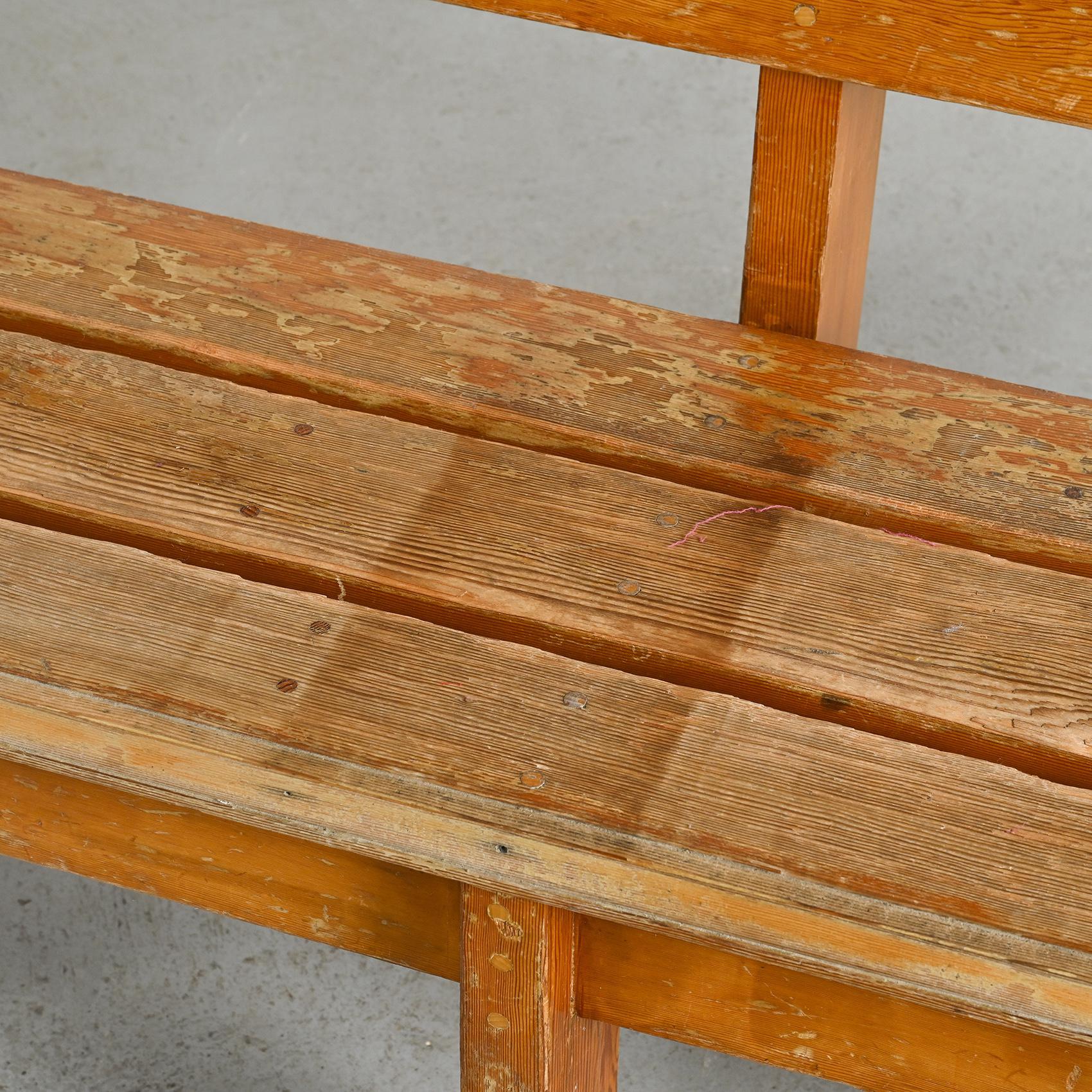 Pair of solid wood benches by Christian Durupt, Courchevel, circa 1960