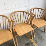 4 V-shaped wooden bistro chairs