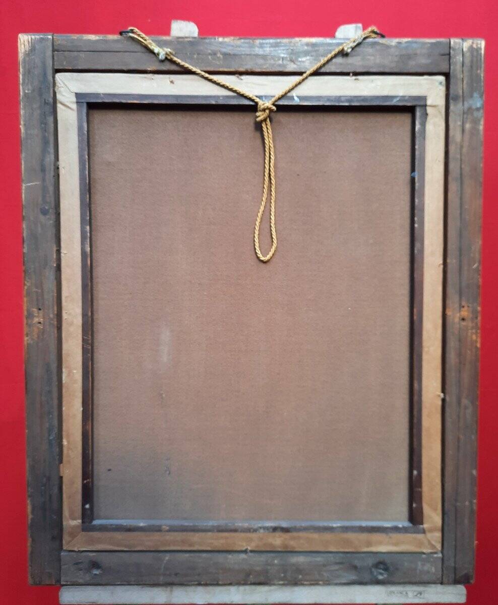 Peinture à l'huile d'un soldat antique du XIXe siècle en uniforme militaire