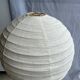 Hanging lamp in rattan and round japanese natural linen d:50