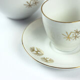 Service à thé Bohême en porcelaine et or, Tchécoslovaquie années 1950