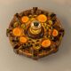 Sputnik wall lamp in brown and orange ceramic, Germany, 1970s.