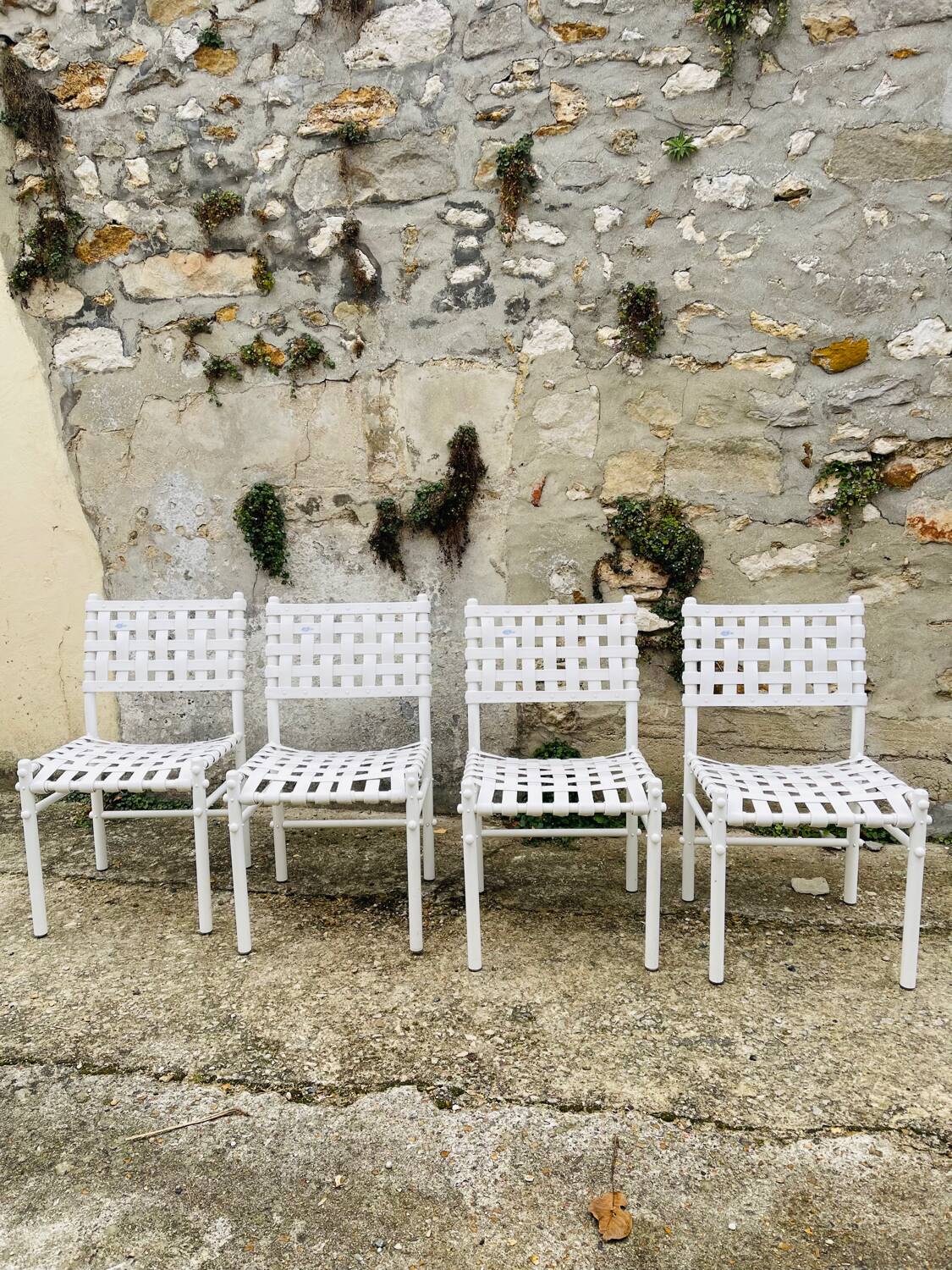4 chaises tressées triconfort, circa 1970