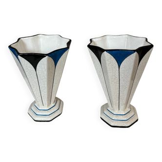 Paire de vases Longwy