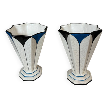 Paire de vases Longwy