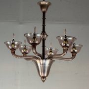Venetian lustre made of Murano glass in amethyst colour, circa 1920.