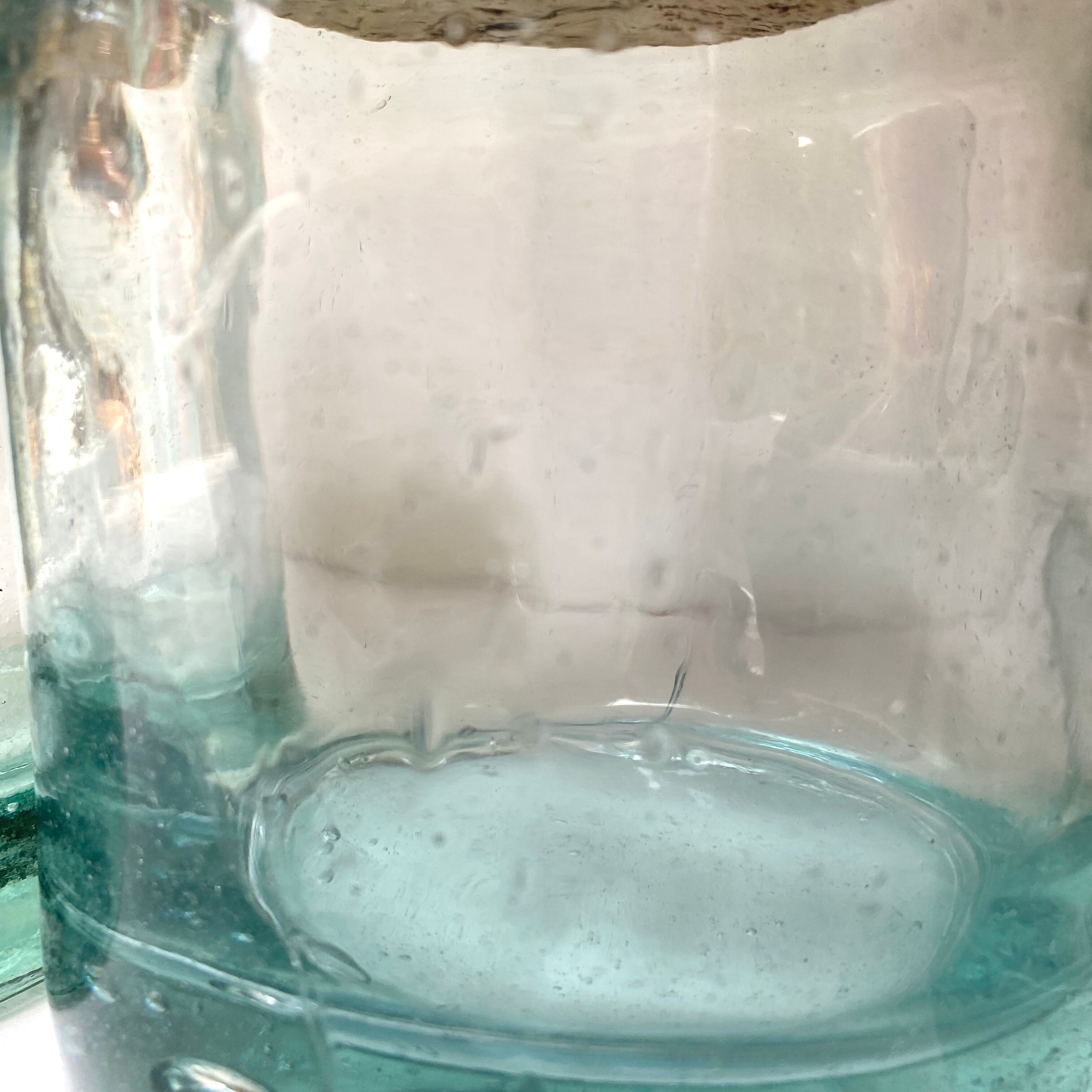 Glass jars with cork stopper