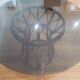 Rattan dining table and smoked glass