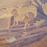Louis xv style marquetry table Chinese scene