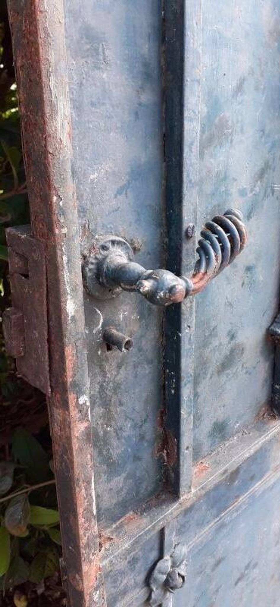 Solid gate, garden iron, H227x110cm, old, exterior door