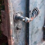 Solid gate, garden iron, H227x110cm, old, exterior door