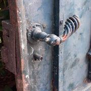 Solid gate, garden iron, H227x110cm, old, exterior door