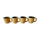 4 mugs Salins France, grès et émail vert