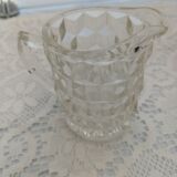 Miniature glass pitcher, geometric transparent