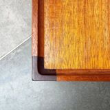 Mid-century teak and walnut side table, 1960s.