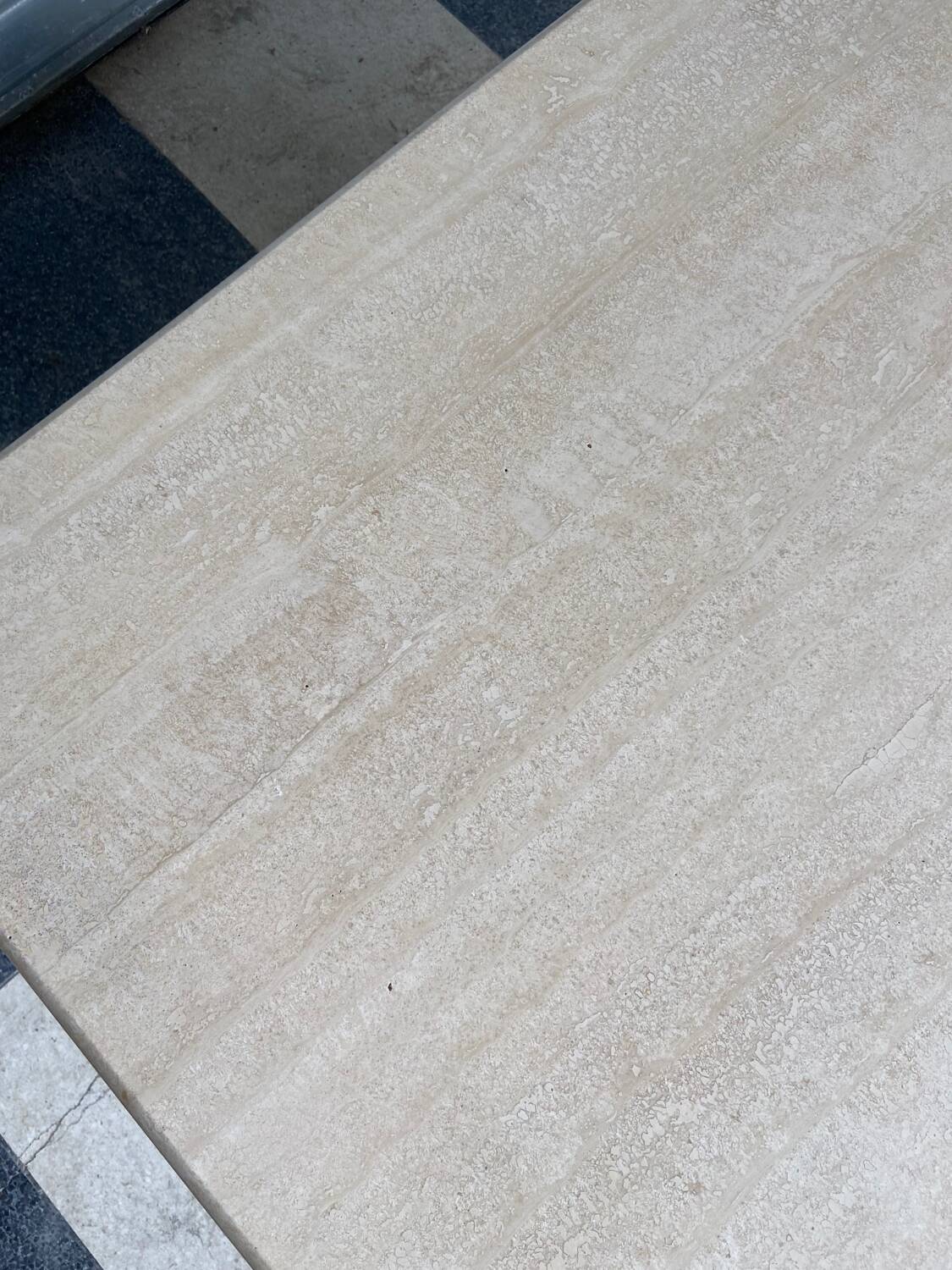 Travertine coffee table