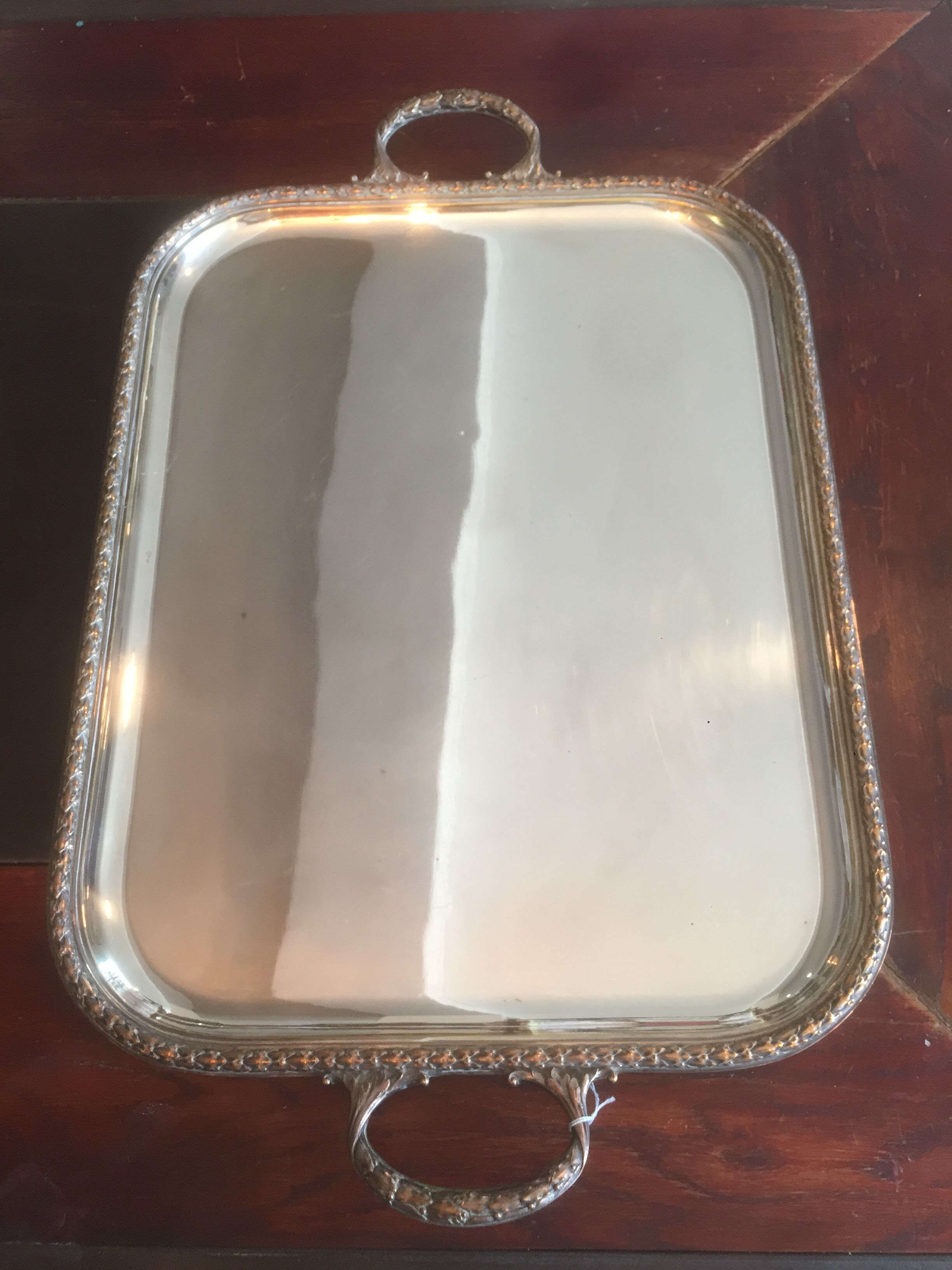 Silver metal tray