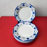 Lot of six flat plates from Digoin Sarreguemines