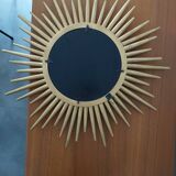 Miroir soleil en bois doré 50cm