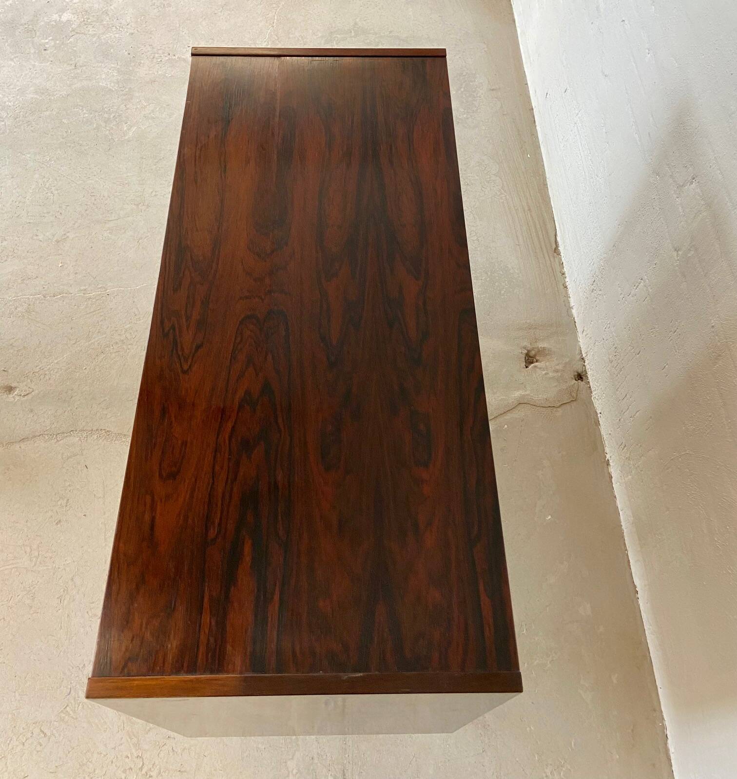 Vintage danish mid century rosewood sliding door cabinet 1960s