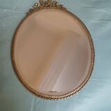 Miroir ancien ovale et doré