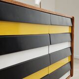 Buffet commode U453 jaune 8 tiroirs bois par Jiri Jiroutek pour Interier Praha 1960