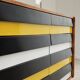 U453 yellow 8-drawer wooden sideboard by Jiri Jiroutek for Interier Praha 1960