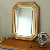 Octagonal gilded wooden mirror