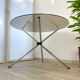 Round tripod table in smoked glass Roche Bobois 70
