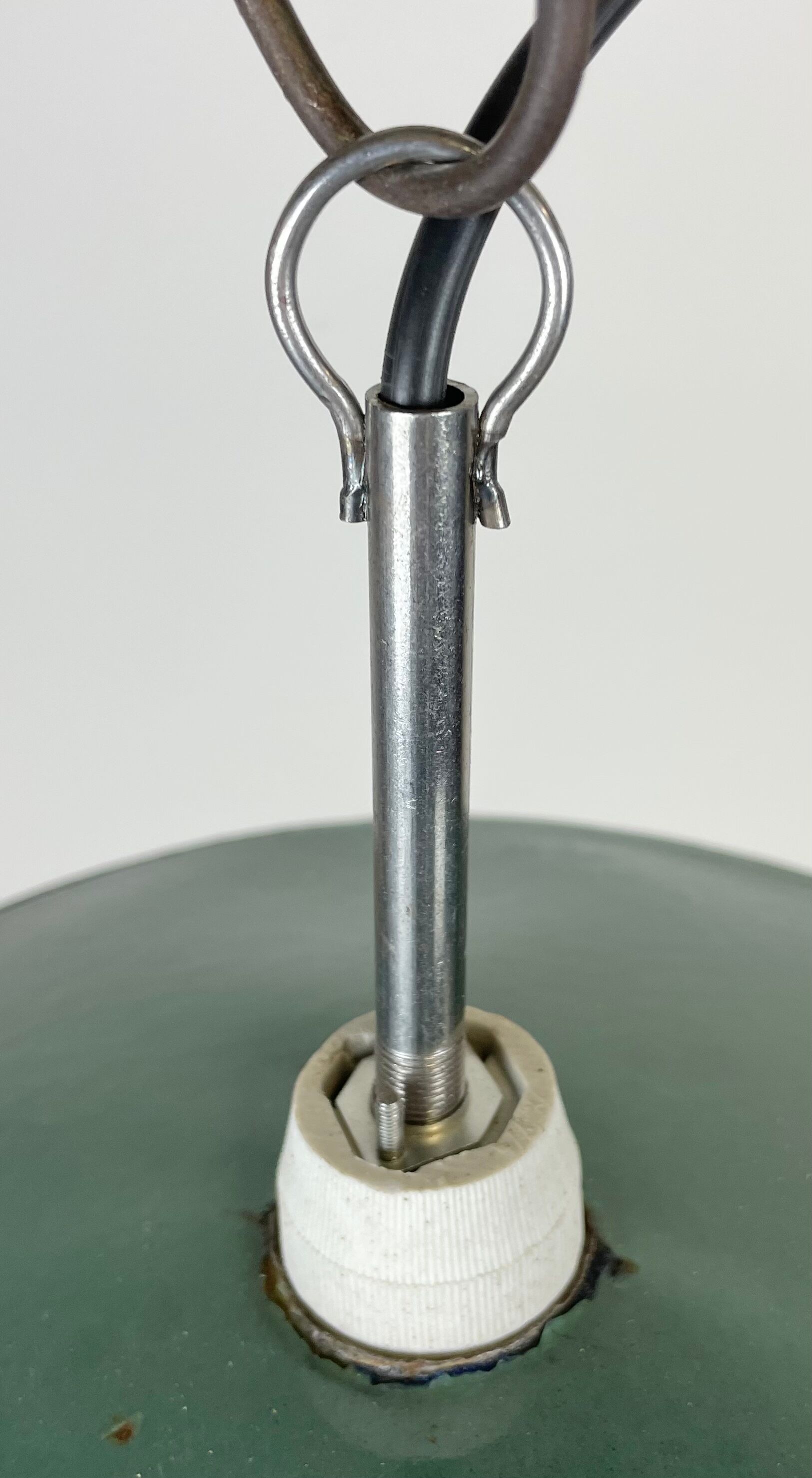 Industrial petrol enamel pendant light, 1970s