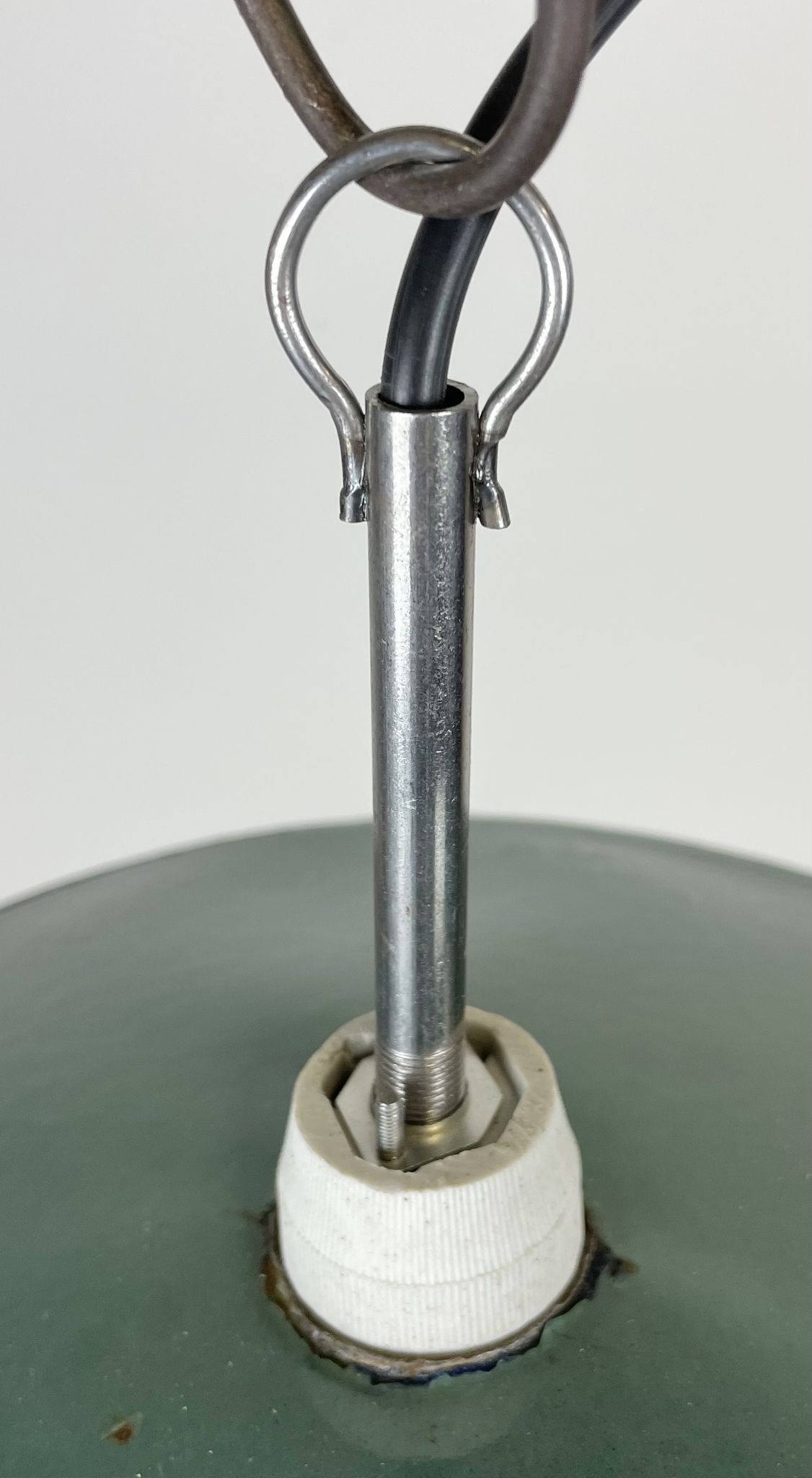 Industrial petrol enamel pendant light, 1970s
