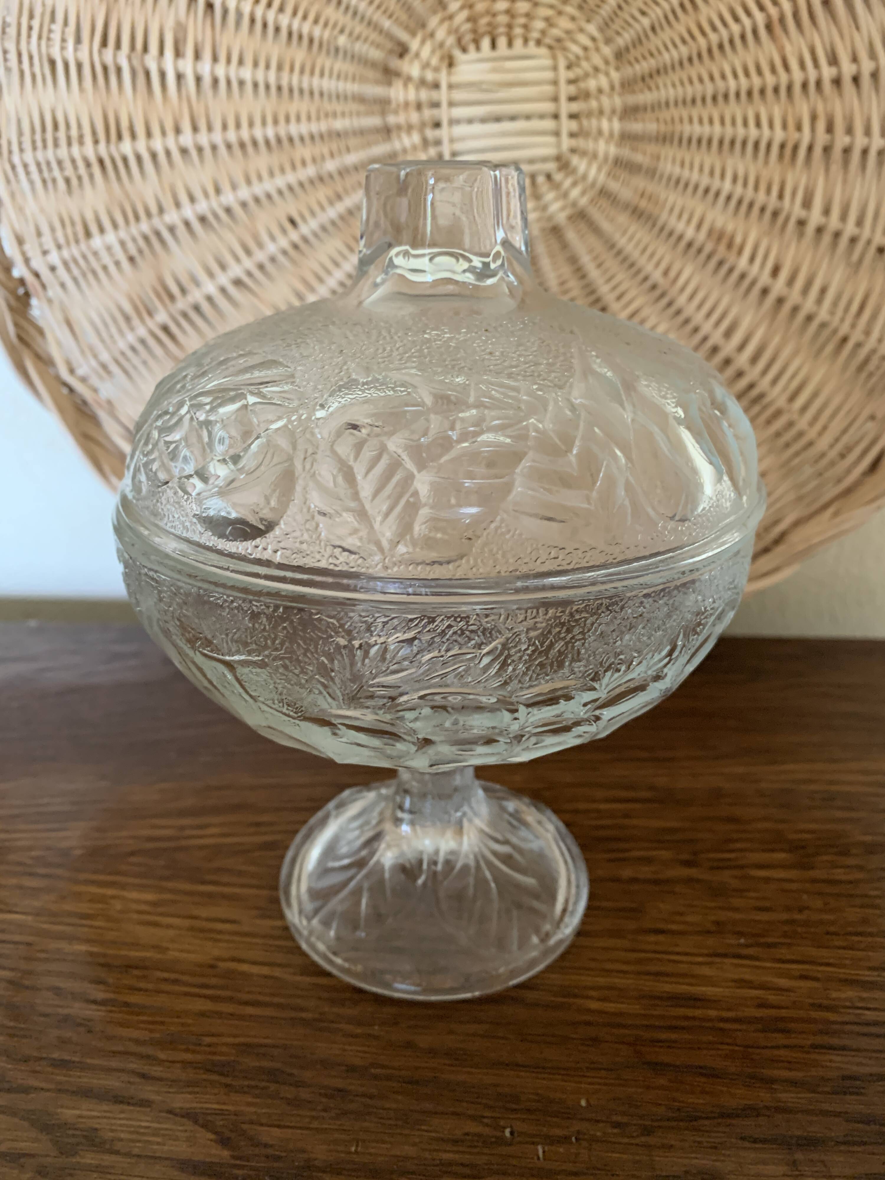 Pretty vintage glass candy box