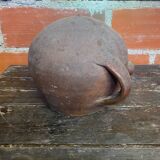 Ancient Glazed Stoneware Cruché with Double Handle, 19th Century Vintage