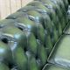Chesterfield 3-seater sofa in green leather from the 80s
